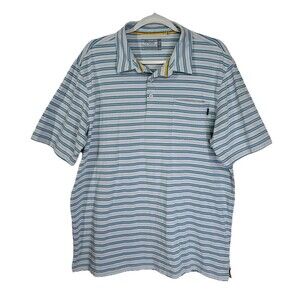 Marsh Wear Pensacola Polo Shirt Mens XL Blue Gray Stripe Short Sleeve Golf